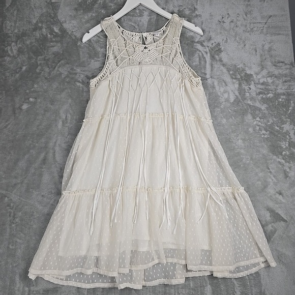 Shyanne Dresses & Skirts - Shyanne Crochet Mini Dress Medium Cream Boho Chic Western Rodeo